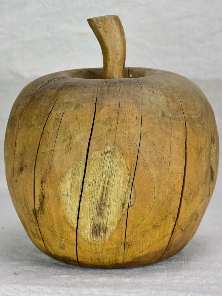 RESERVED ES Oversize wooden sculpture of an apple 10¾"