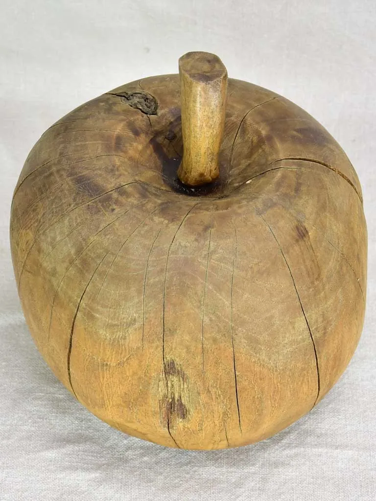 RESERVED ES Oversize wooden sculpture of an apple 10¾"