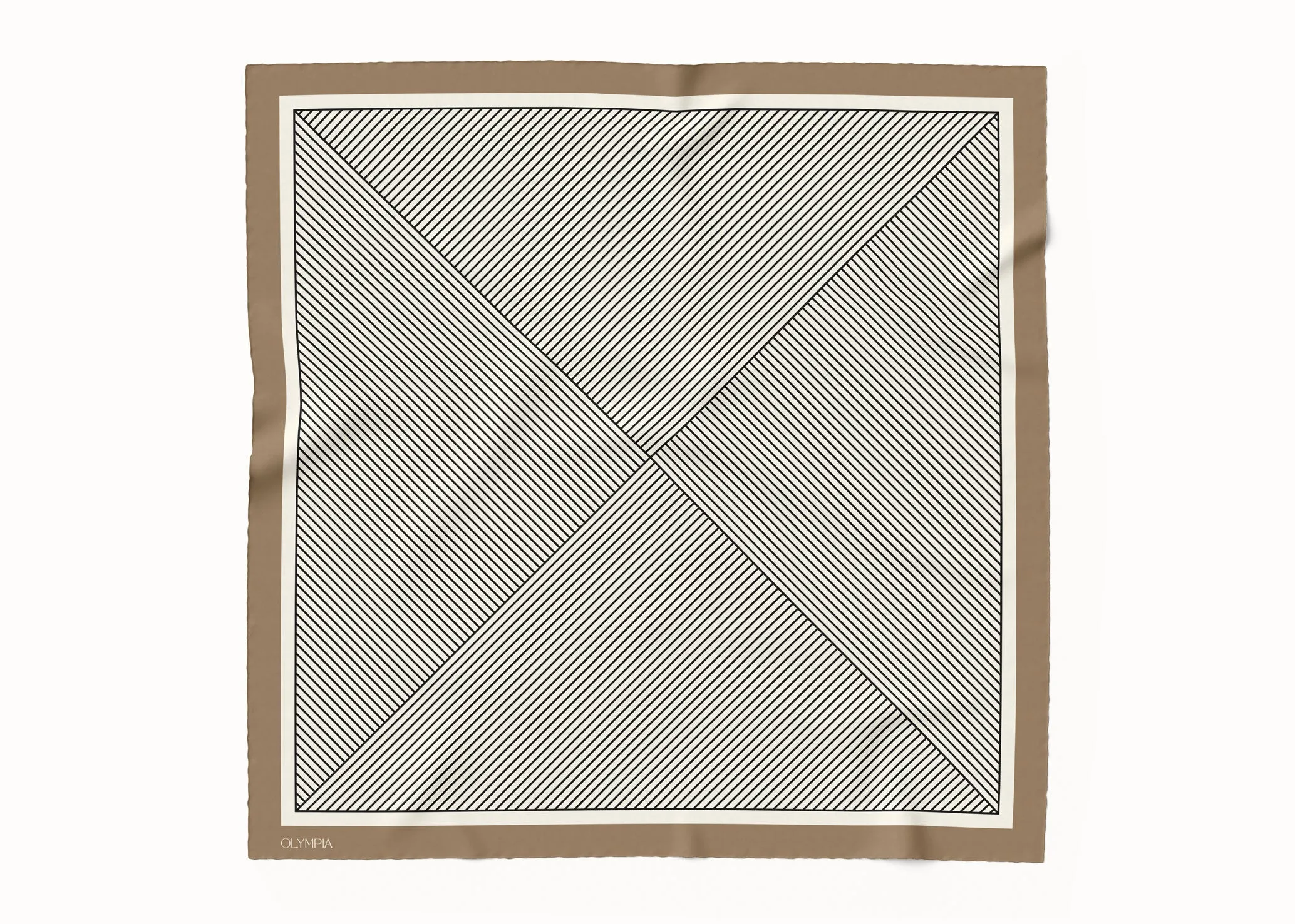 Rhea Tobacco/Ricecake/Ebony Silk Scarf - 89x89cm - Imperfect