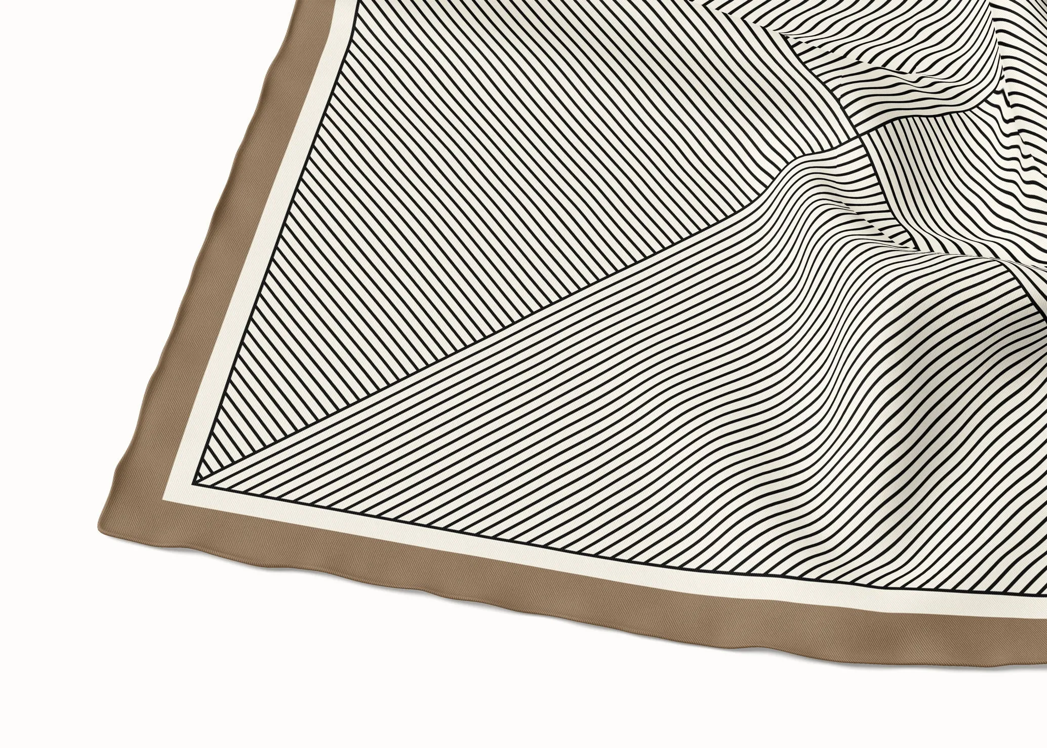 Rhea Tobacco/Ricecake/Ebony Silk Scarf - 89x89cm - Imperfect
