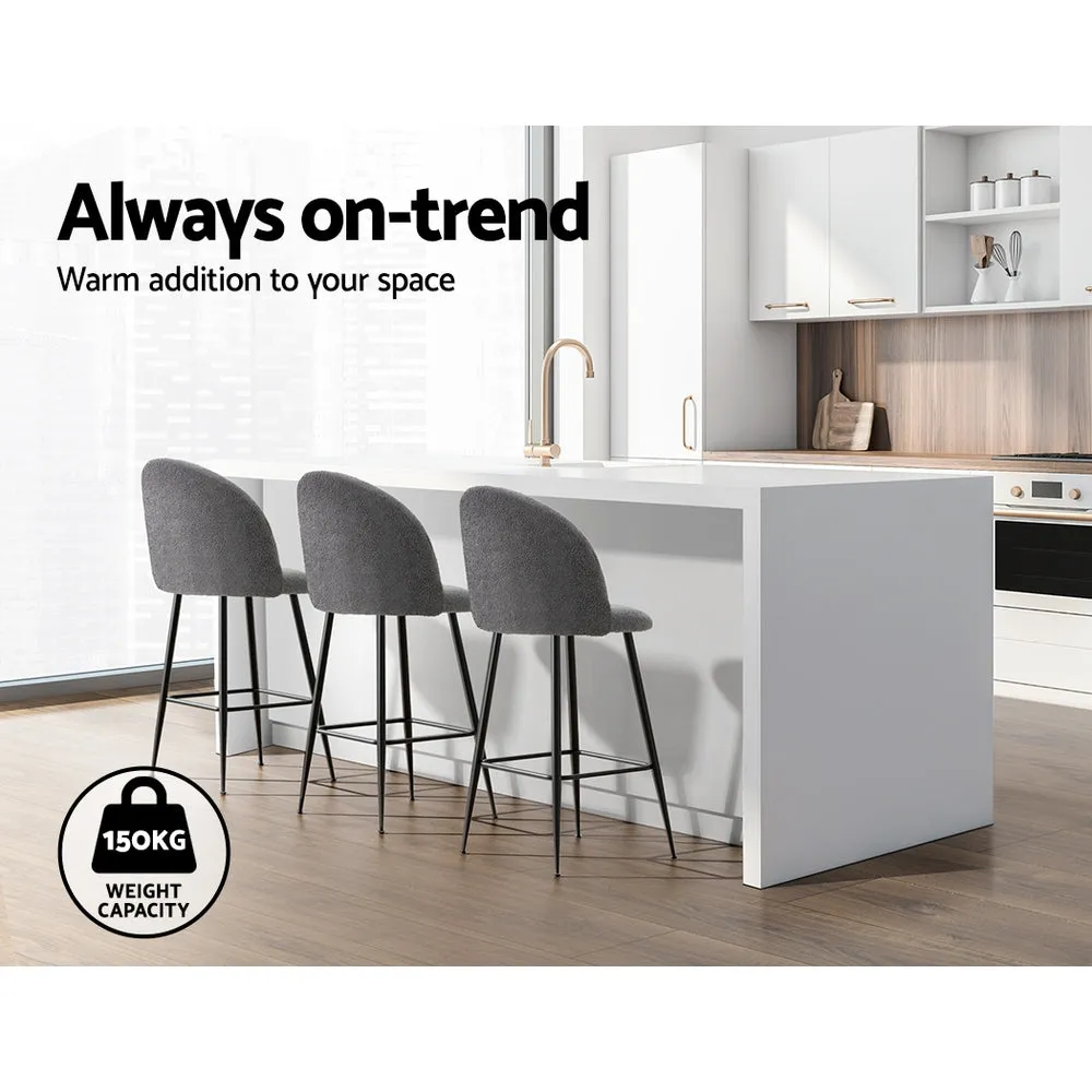 Set of 2 Oxford Bar Stools Kitchen Dining Chair Stool Chairs - Charcoal