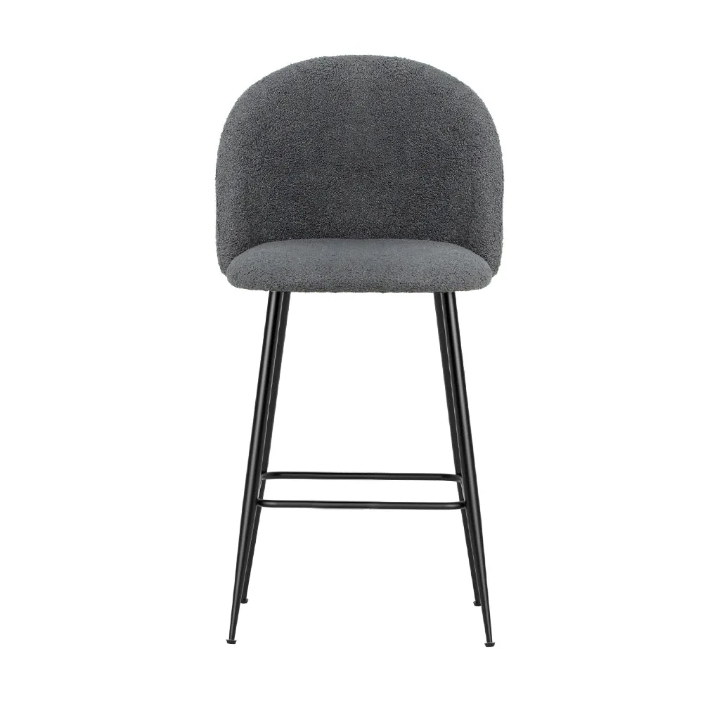 Set of 2 Oxford Bar Stools Kitchen Dining Chair Stool Chairs - Charcoal