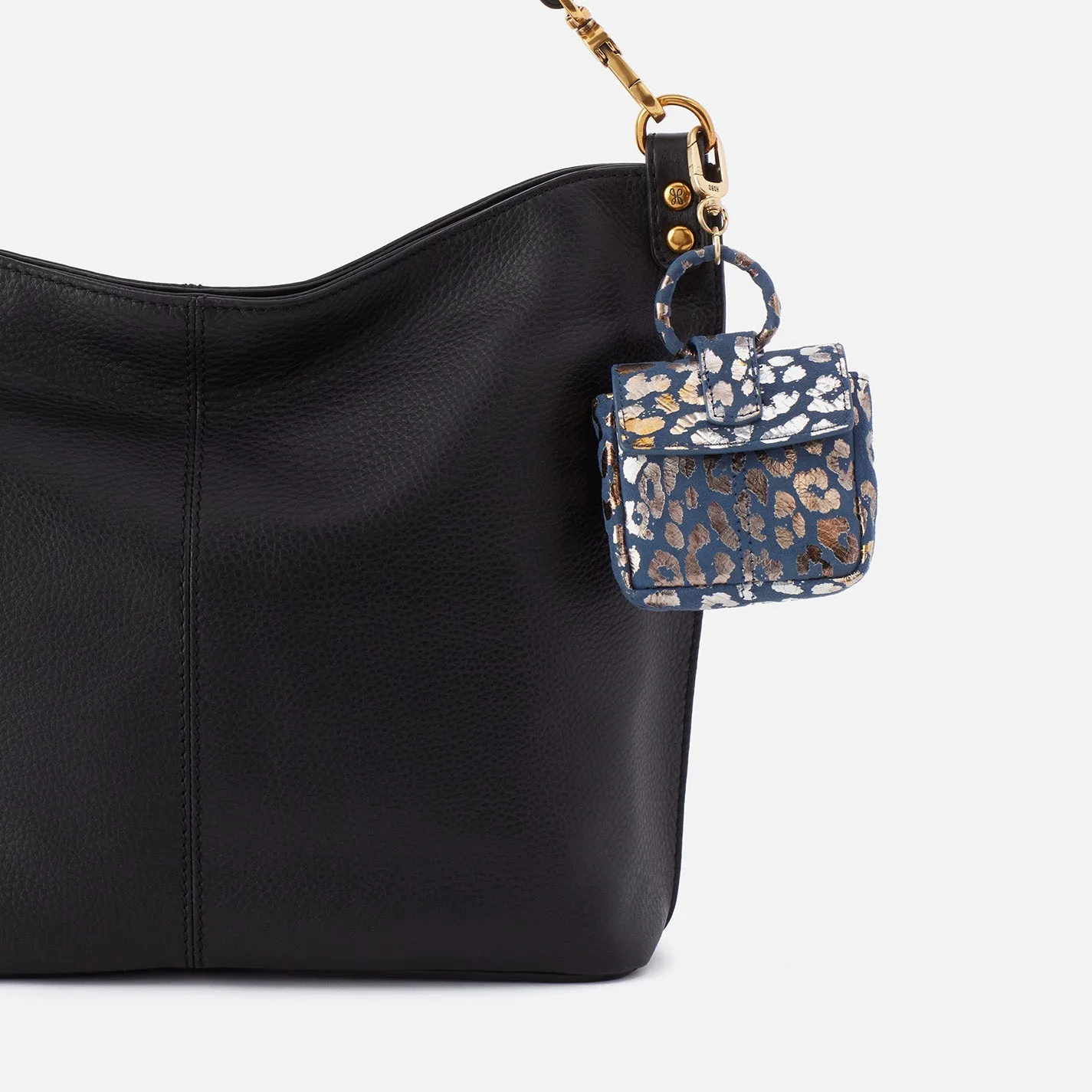 Sheila Bag Charm in Printed Leather - Mirror Cheetah