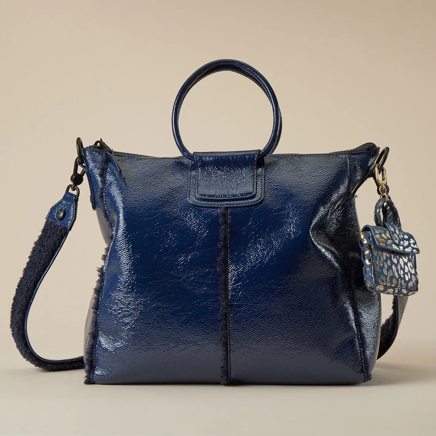 Sheila Bag Charm in Printed Leather - Mirror Cheetah