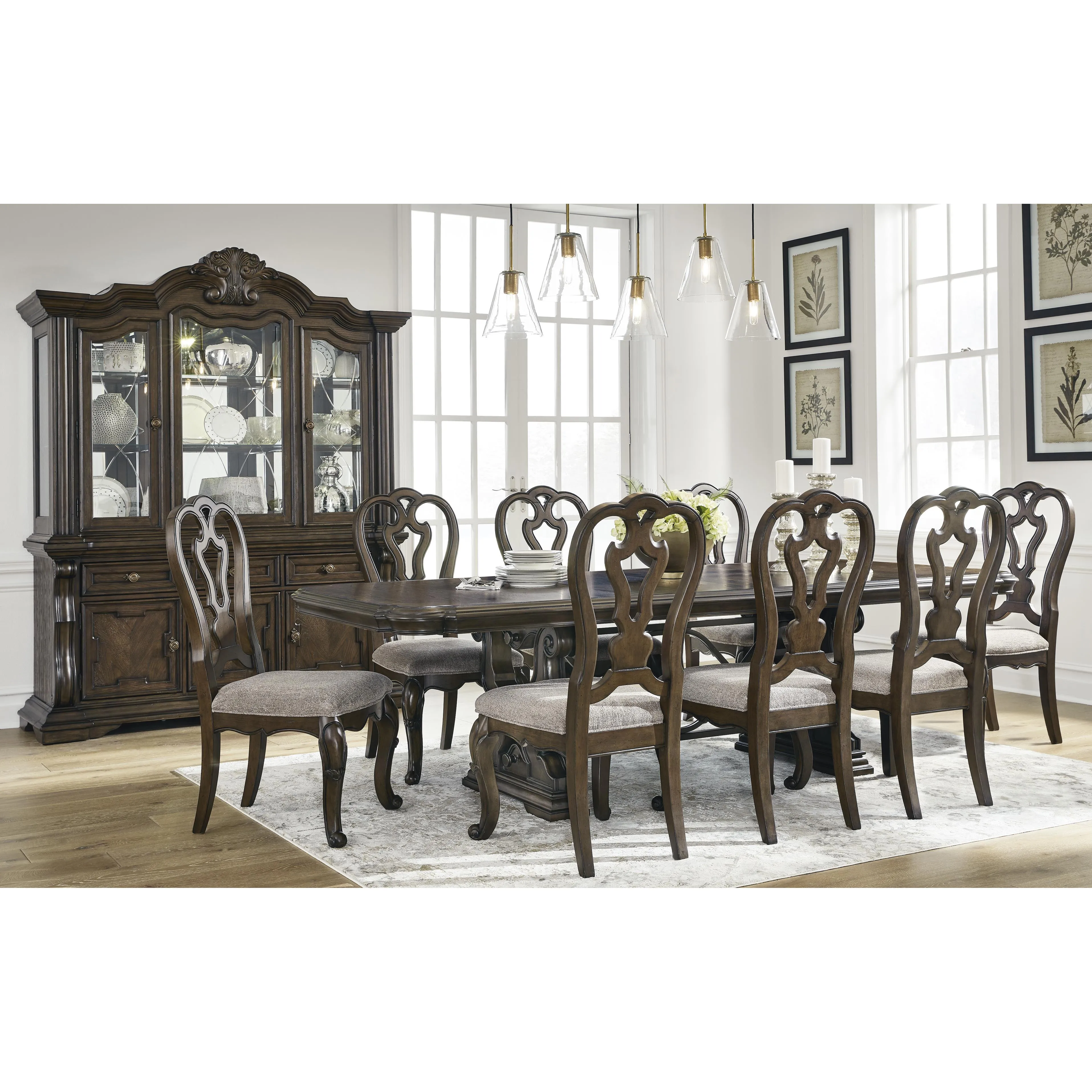 Signature Design by Ashley Maylee Dining Table with Pedestal Base D947-55B/D947-55T