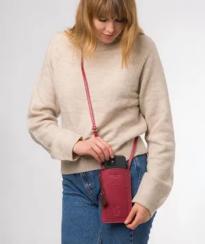 'Siren' Orchid Leather Cross Body Phone Bag