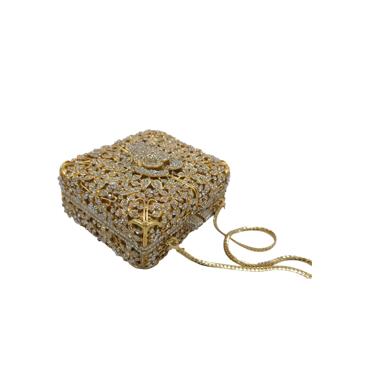 Square Rose Flower Clutch