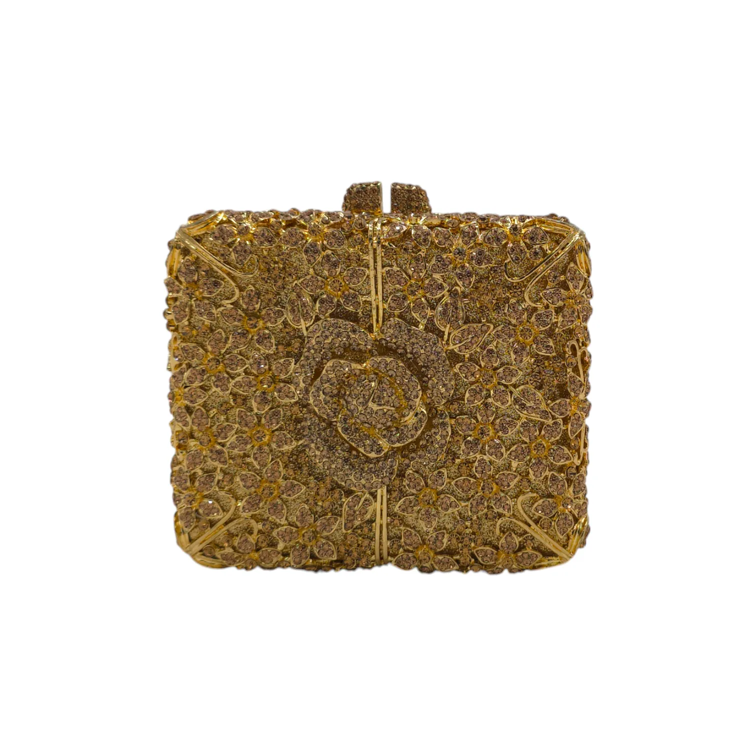 Square Rose Flower Clutch