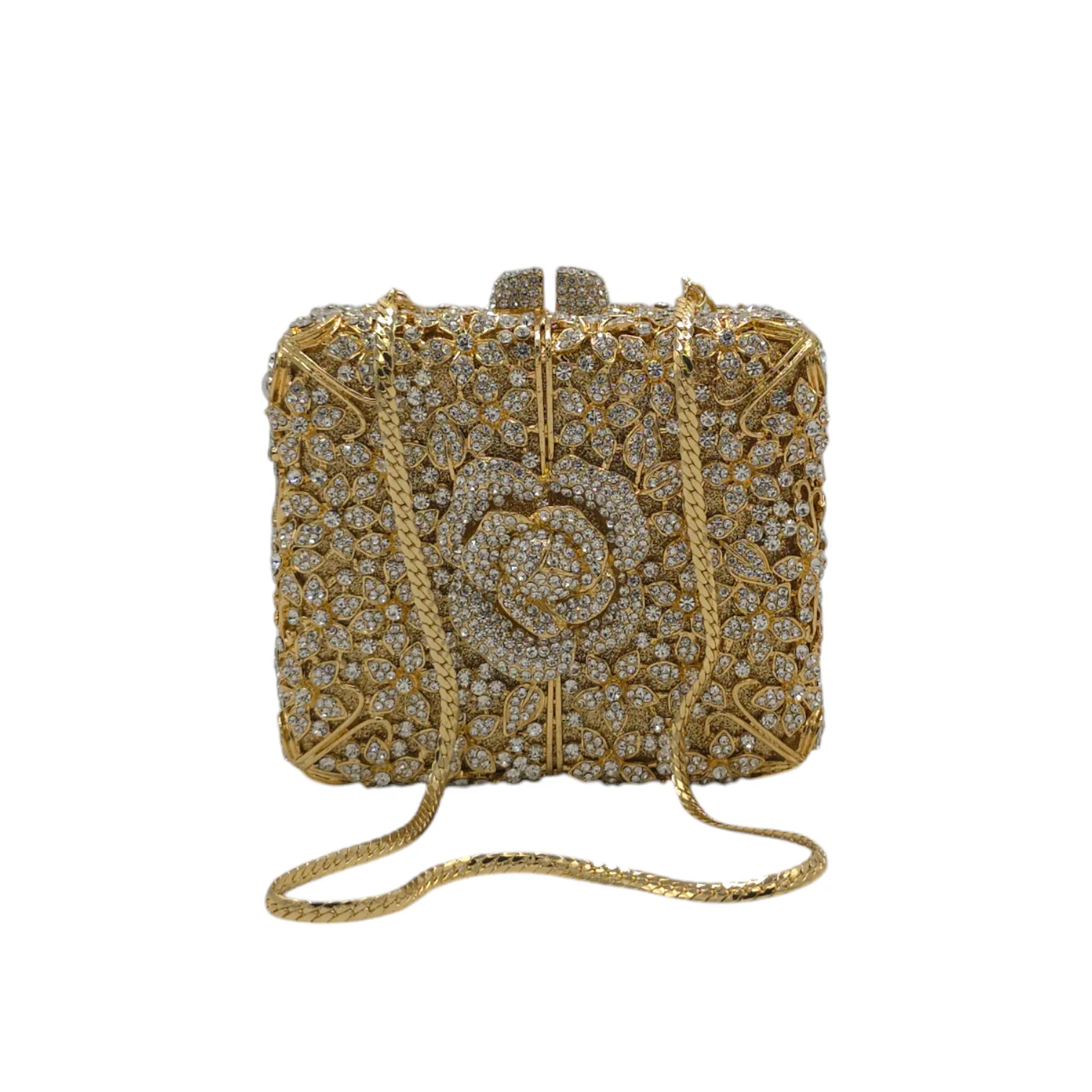 Square Rose Flower Clutch