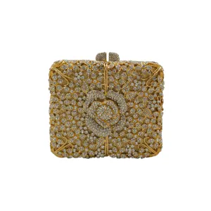 Square Rose Flower Clutch