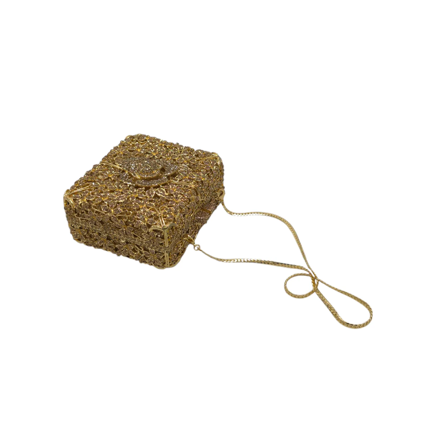 Square Rose Flower Clutch