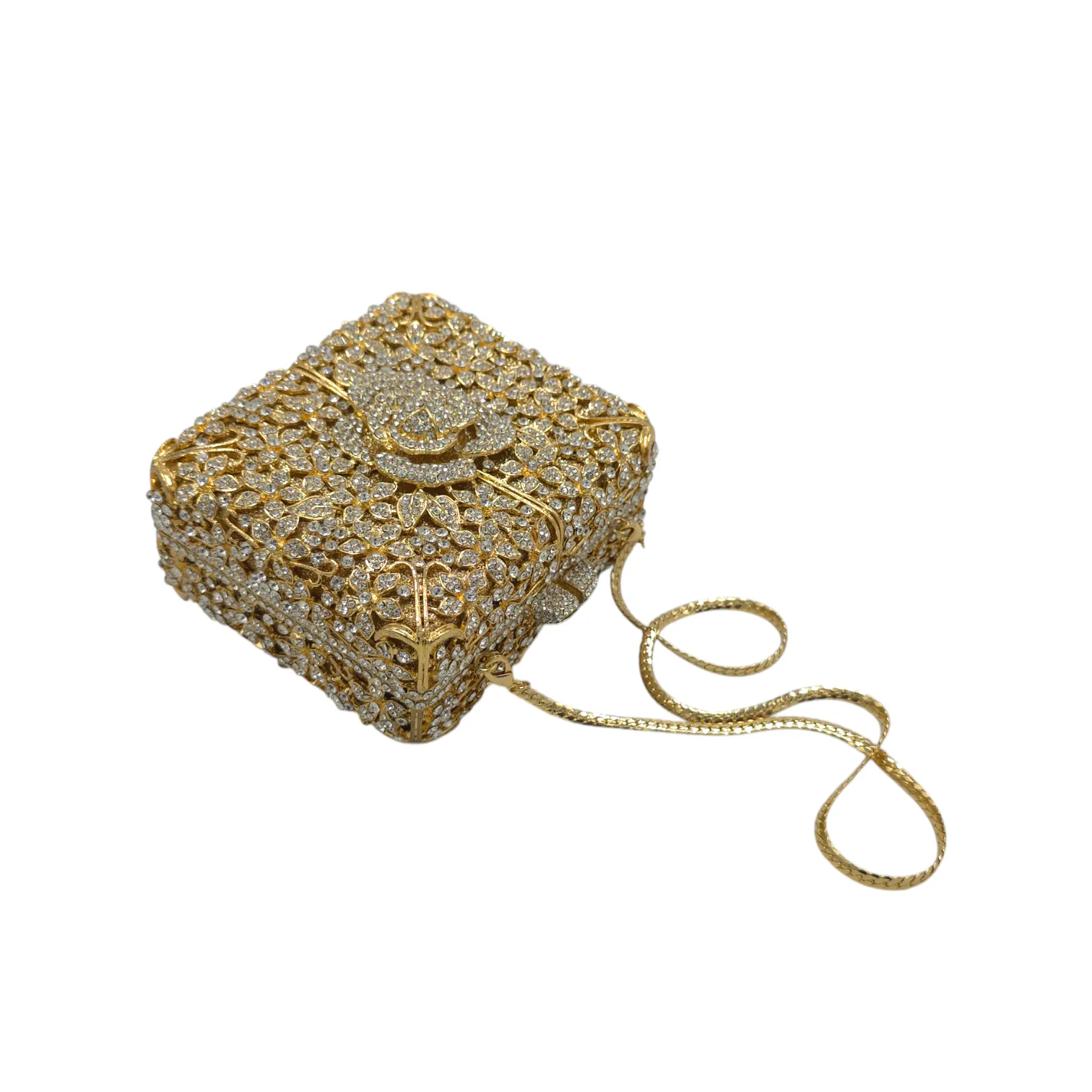Square Rose Flower Clutch