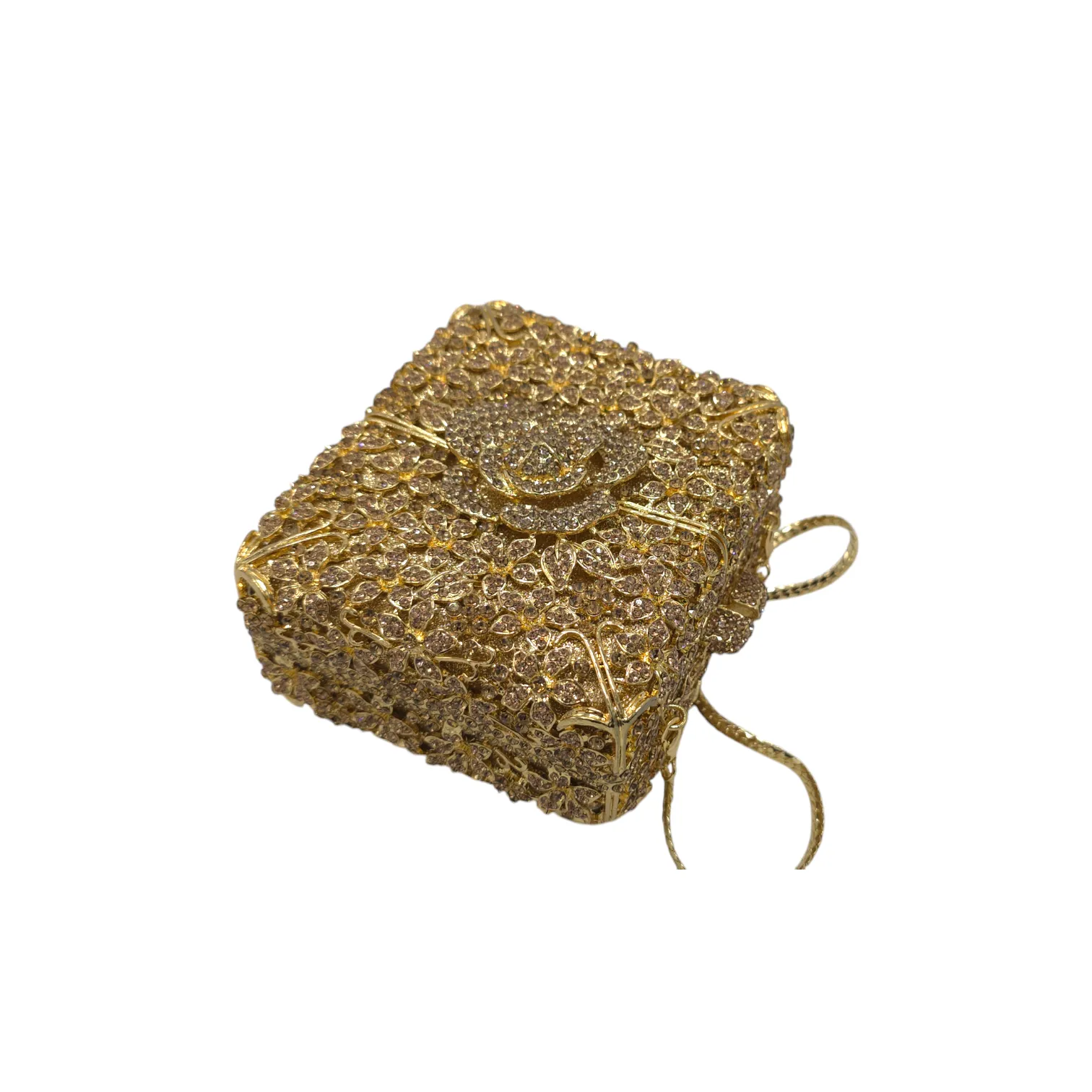 Square Rose Flower Clutch