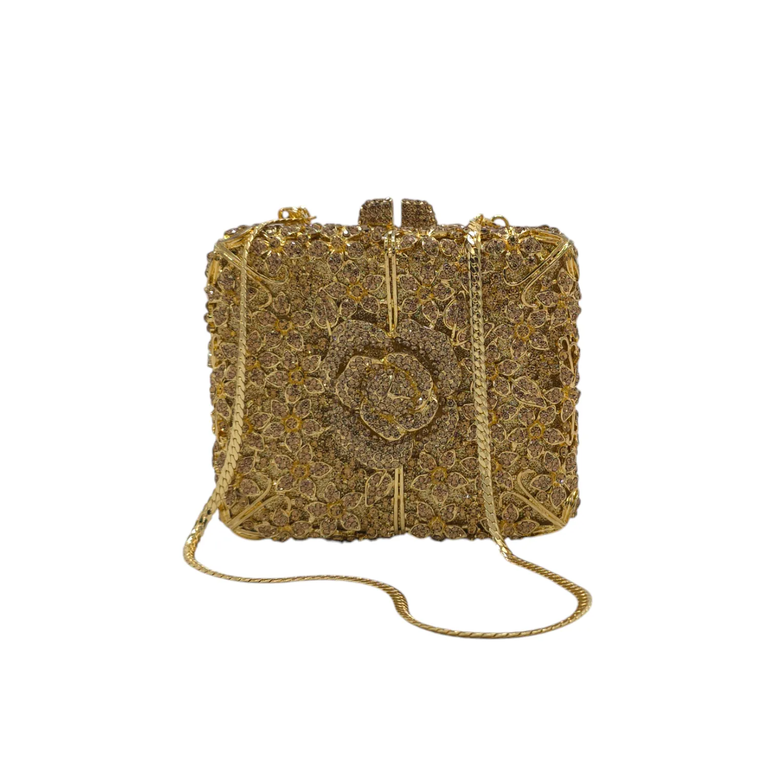 Square Rose Flower Clutch