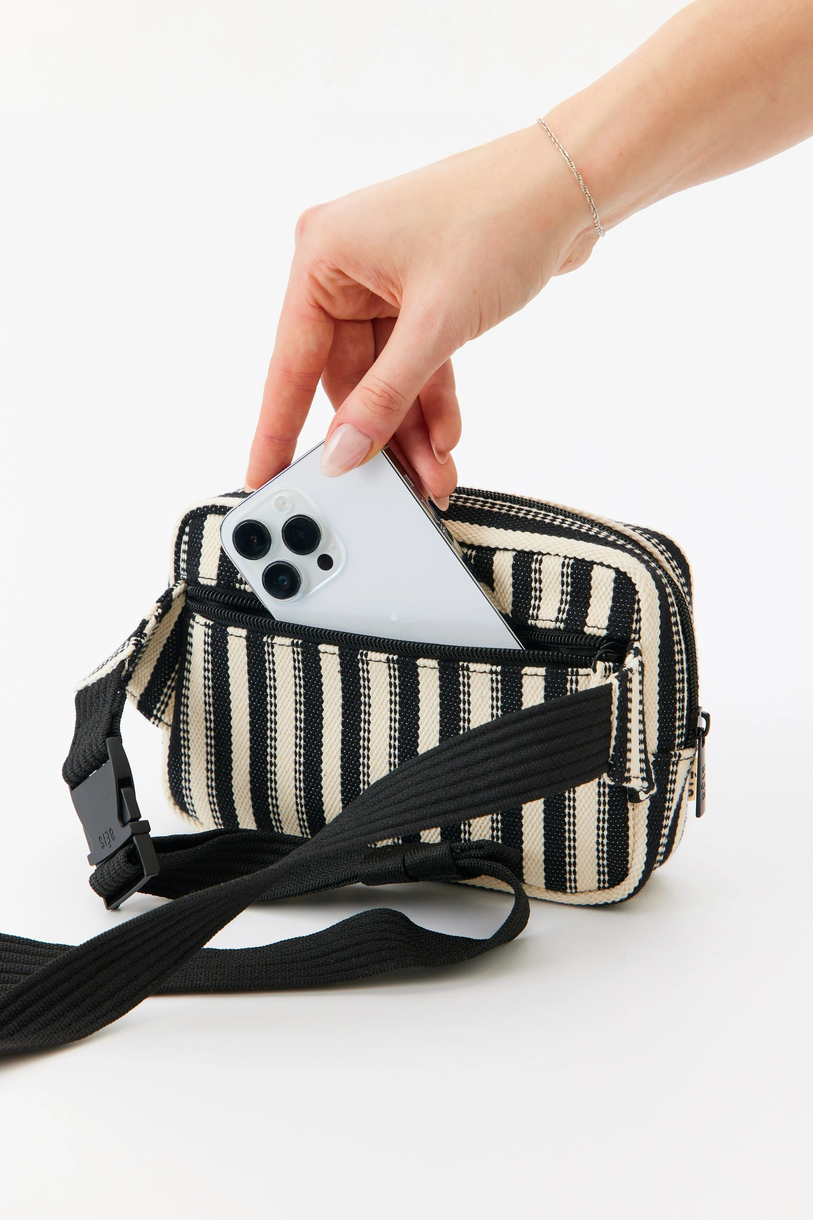 The Belt Bag in Black Stripe