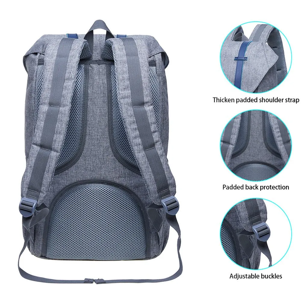 Travel Laptop Backpack, Outdoor Rucksack, School backpack Fits 15.6"(Grey-Blue)
