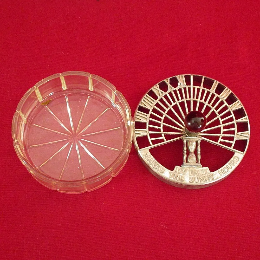 Very Rare Art Deco Glass Sundial