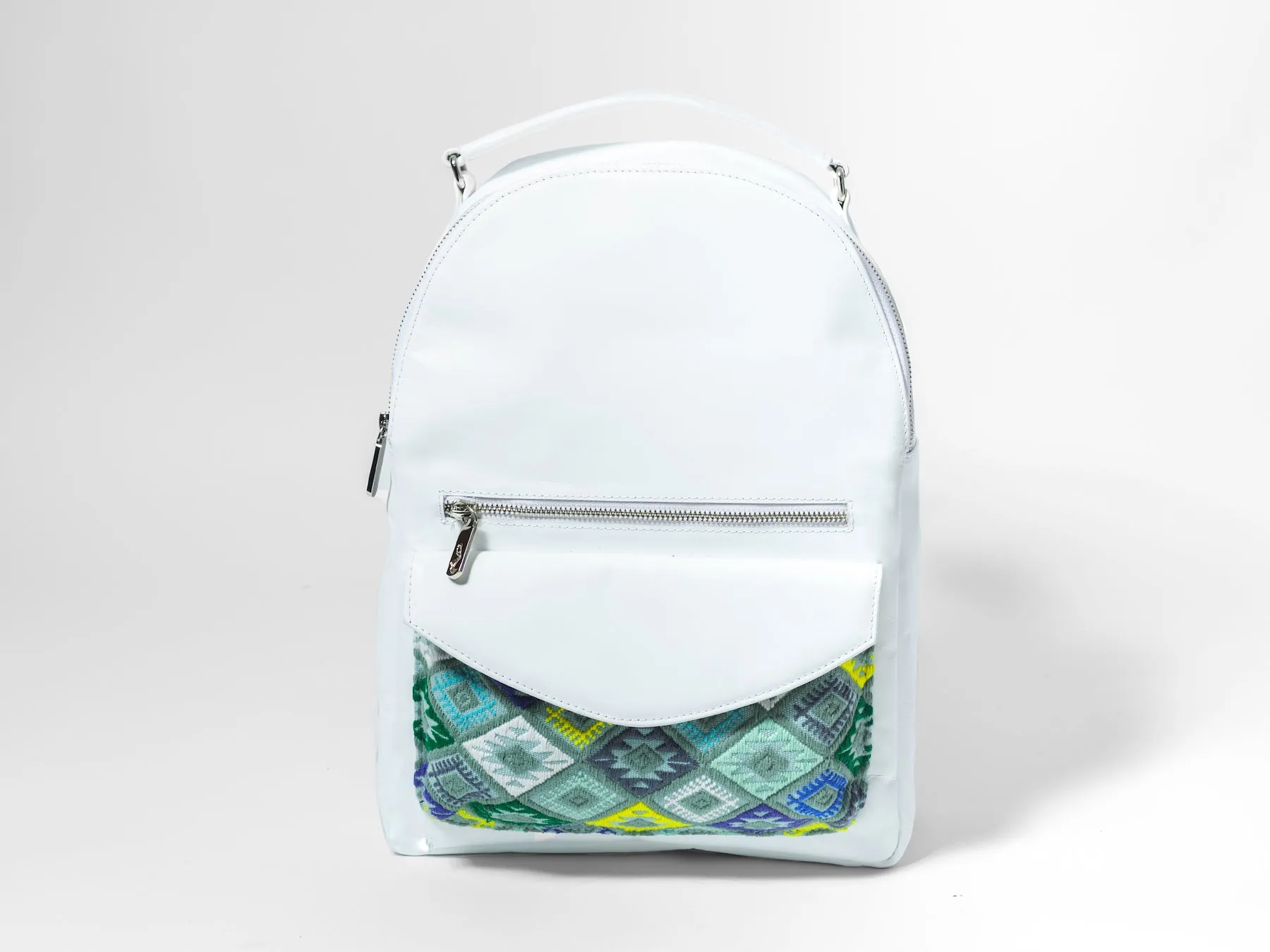 White Leather Back pack
