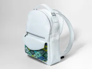 White Leather Back pack