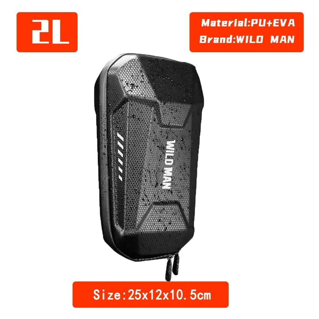 Wild Man Electric Scooter Front Bag Waterproof EVA Hard Shell Bags Reflective Handlebar Hanging Bag Storage Bag For Xiaomi M365