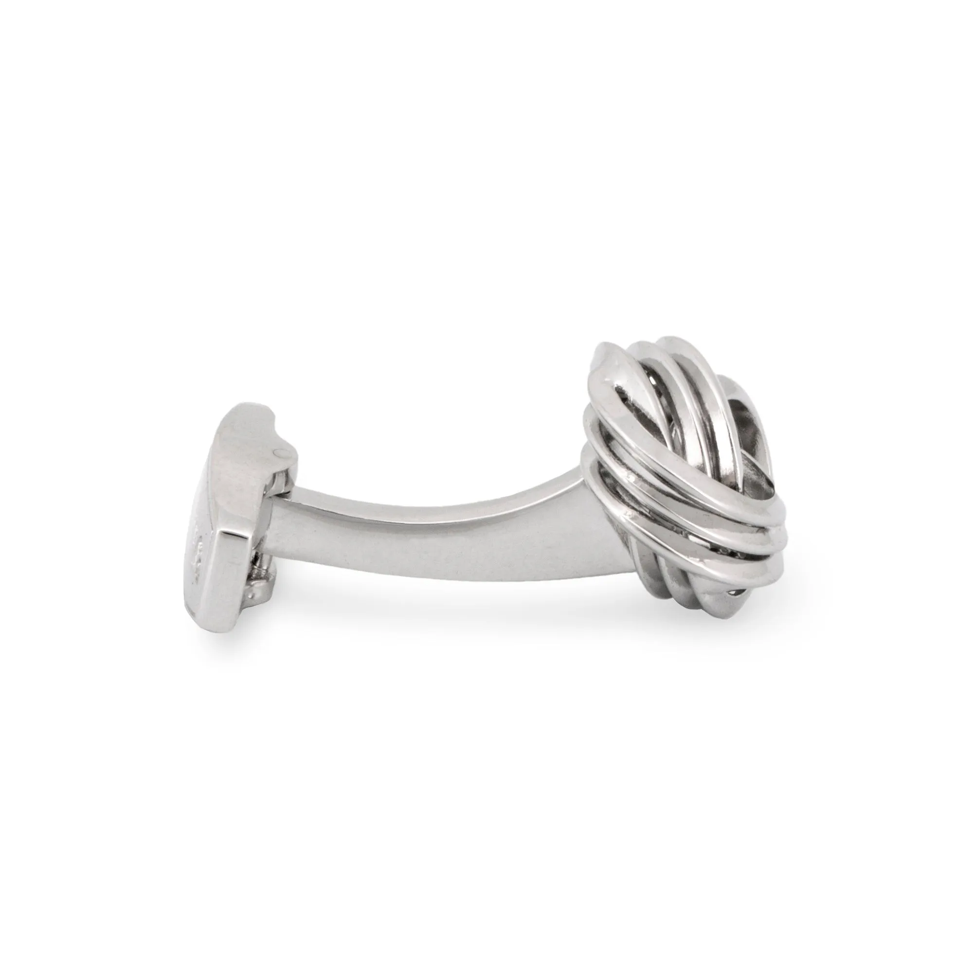 Wire Knot Rhodium-plated Cufflinks