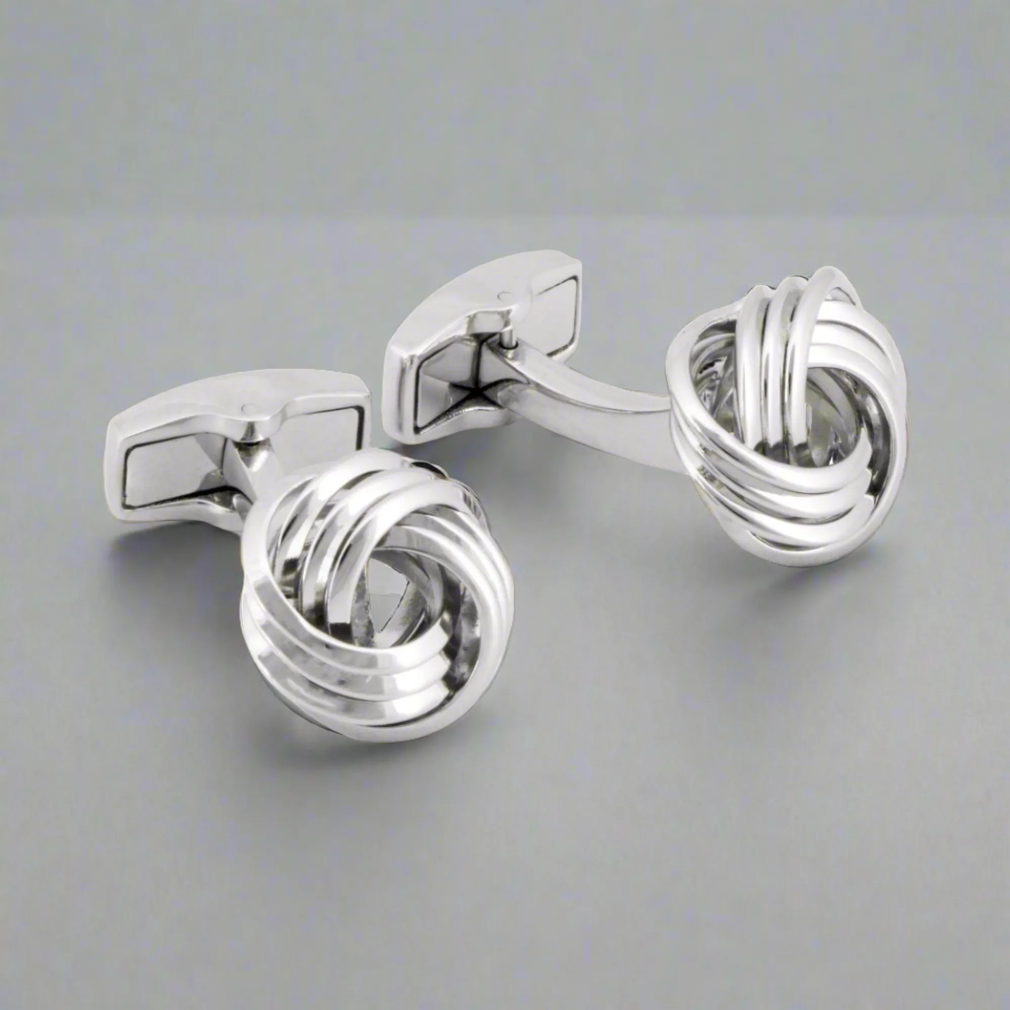 Wire Knot Rhodium-plated Cufflinks
