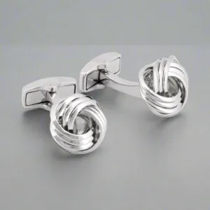 Wire Knot Rhodium-plated Cufflinks