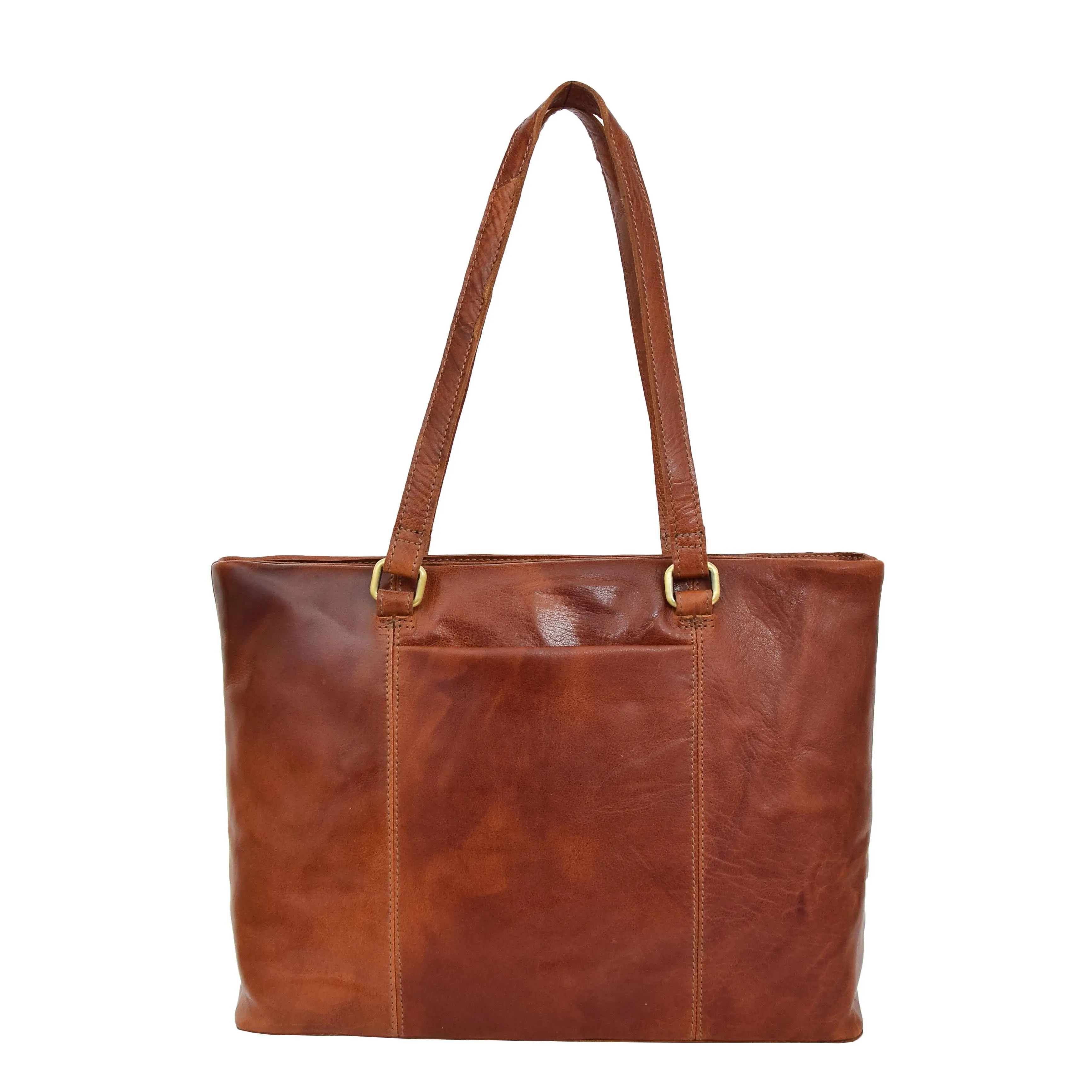 Womens Leather Classic Shopper Bag Lima Tan
